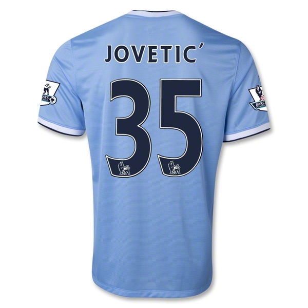 13-14 Manchester City #35 JOVETIC Home Soccer Shirt - Click Image to Close